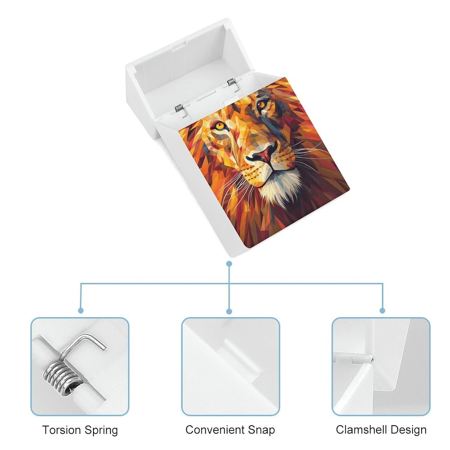 Waterproof Cigarette Case Large Capacity, Yellow Lion Head image 4