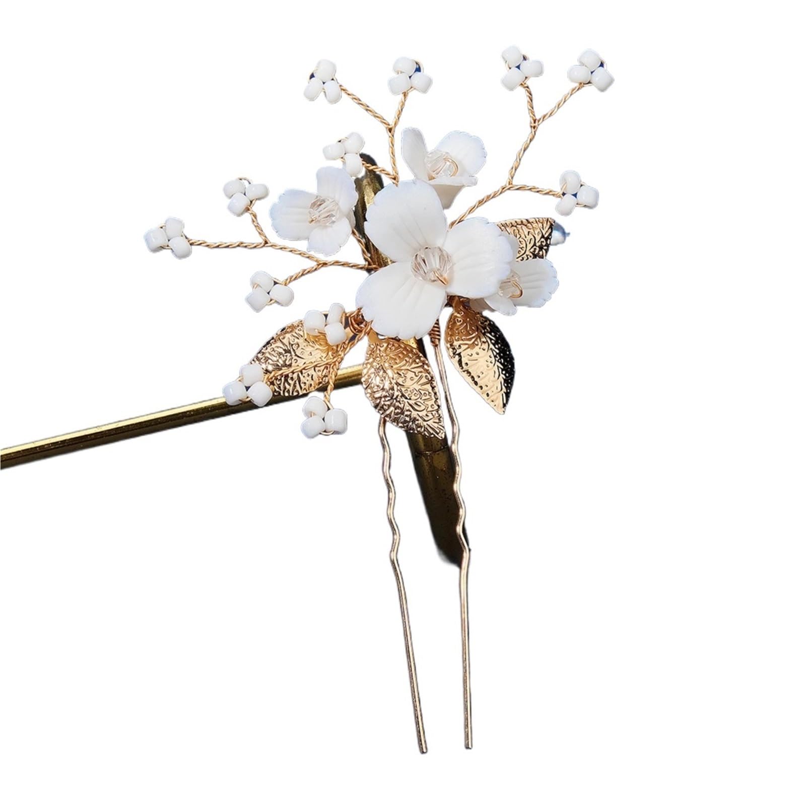 Forcine per Capelli Flower Hair Pins U Shape Headpiece Alloy Bridal Hairpin Clips For Festival Wedding Party Head Decor Accessories