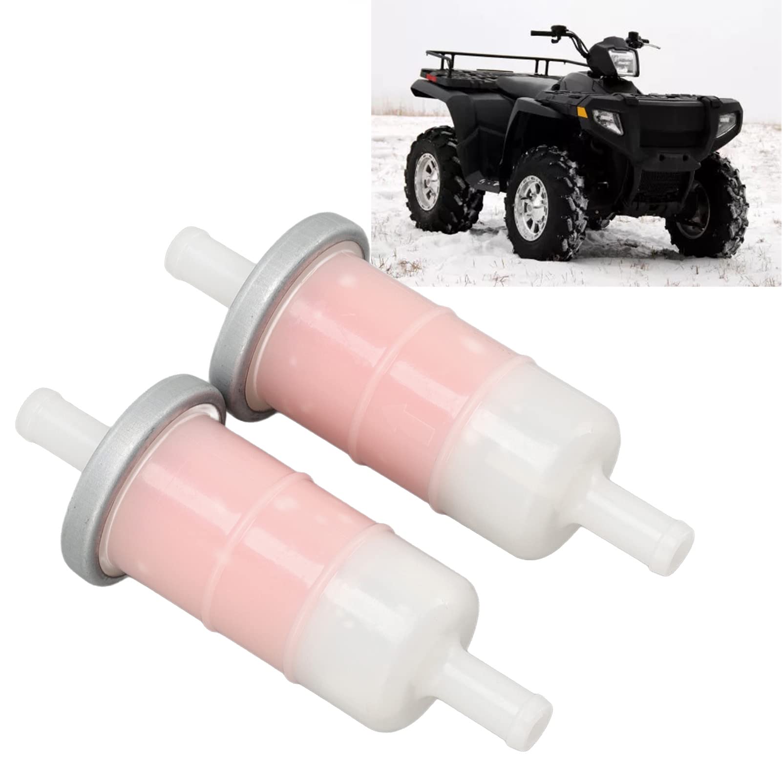2 Pezzi Filtro Carburante Universale, 9,5mm 10mm Filtro Benzina 3/8 Pollice Elemento Lavabile Carburante Moto Filtro Liquido Gasolio per CBR600 VT600 NT650 VFR700 ST1100 VT1100 GL1200 GL1500