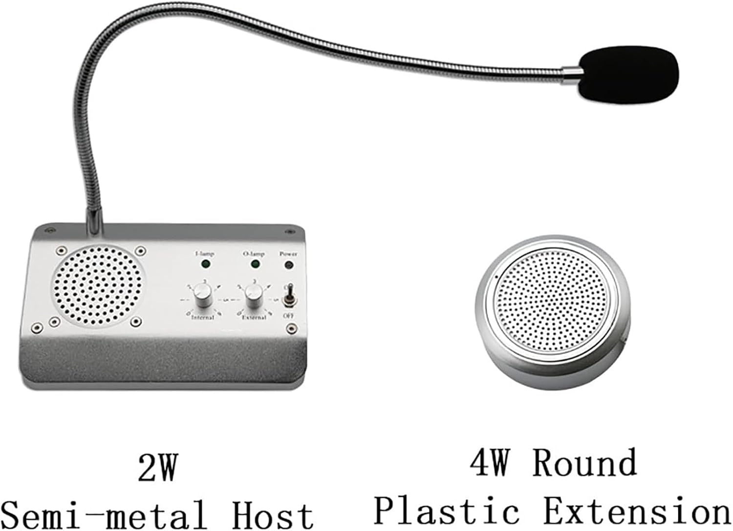 Bidirectional Window Intercom, Window Intercom Speaker, 360 ° Adjustable Neck, Microphone Rod 42mm, Loud and Clear Sound, Reducing Noise/Echo, for Commercial, Banking, Office, Hospital