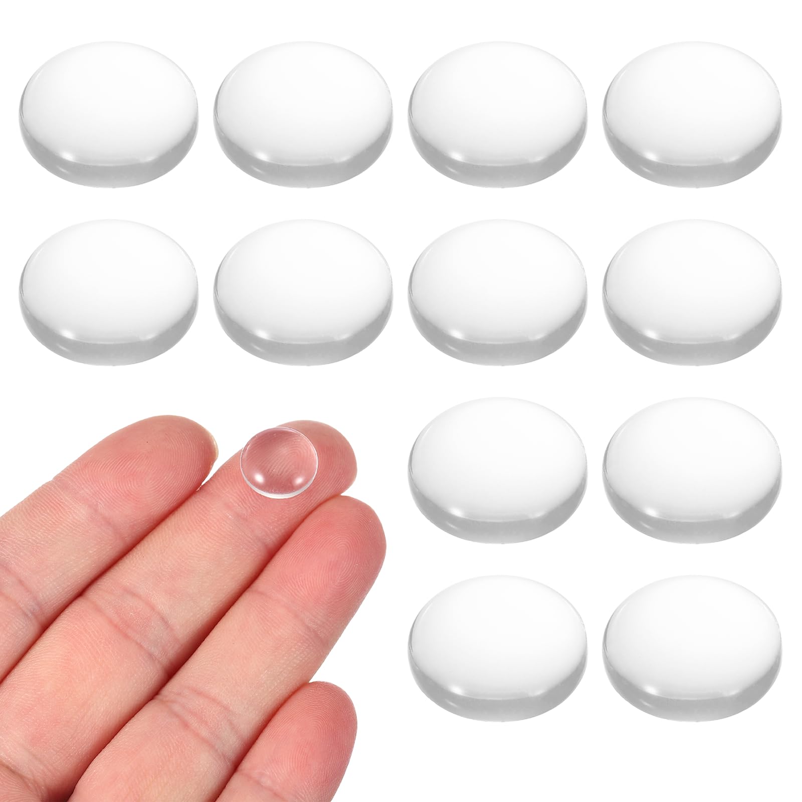 PATIKIL 12 Pcs Convex Lens, 12mm OD 17mm Focal Length Magnifier Lens Optical Lenses Borosilicate Magnifying Glass Flat Convex for DIY Crafts Office Home Science LED Spotlights Flashlights