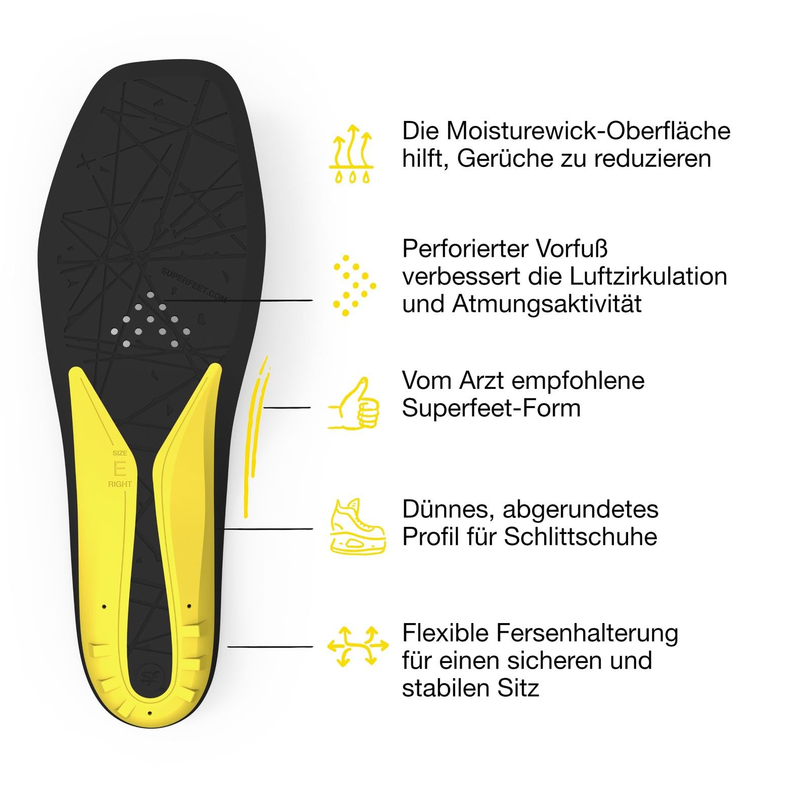 Superfeet Hockey Cushion Einlegesohlen - Schaumstoff - Einlagen für Schlittschuhe