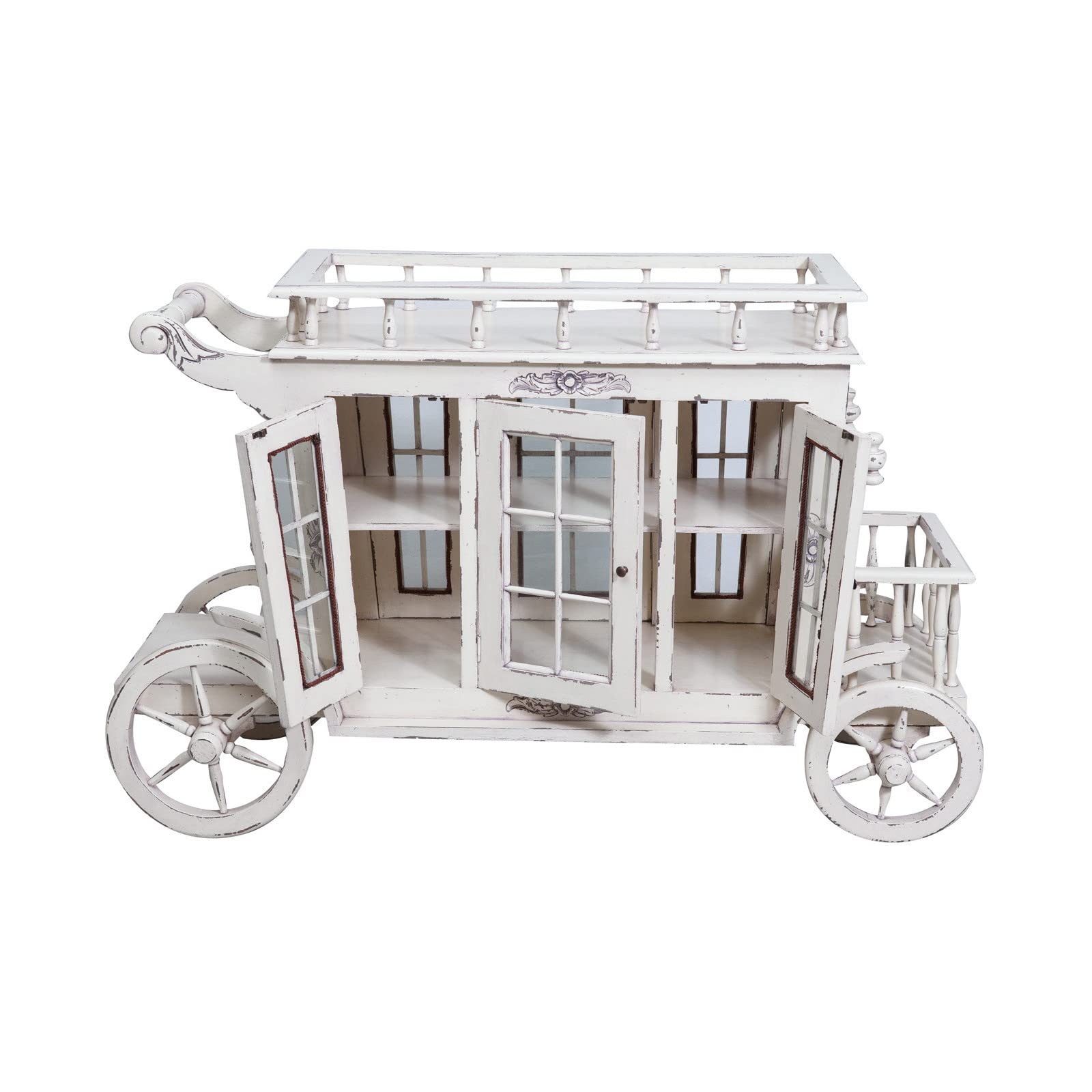 Biscottini ​​Carrello Porta liquori 124x44x82 cm | Mobile Bar per casa in Legno di Mogano | Porta Bottiglie di liquore
