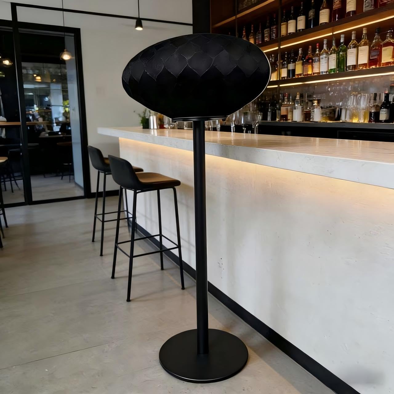 Speaker Floor Stand is Compatible with Bowers&Wilkins Formation Wedge Speakers Made of Aluminum Alloy Material Using Screws to fix the Audio, Hidden Power Cord Design (Black Pair)
