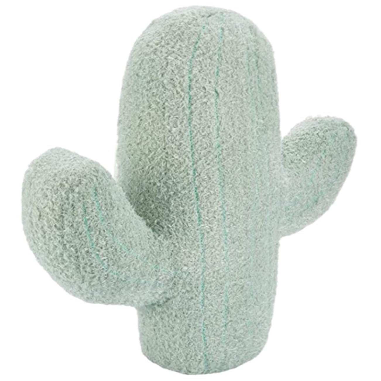 Coussin cactus en coton doux vert clair taille moyenne pour lit et canapé enfant