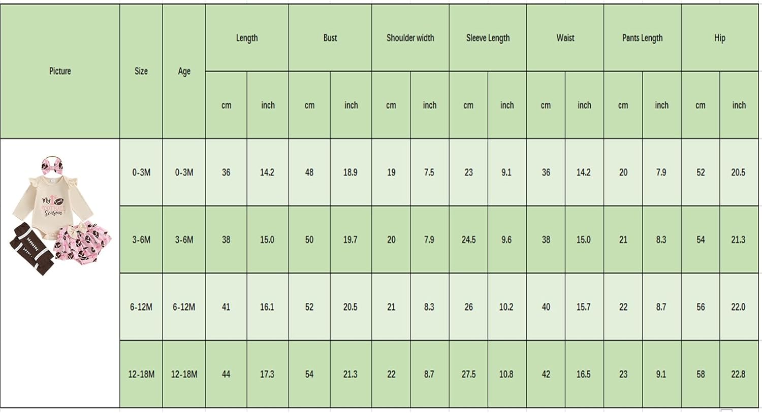 TheFound Football Skirt Set for Baby Girls Football Season Print Onesie Romper Ruffle Shorts Headband Sock Fall Winter Outfit - Image 6