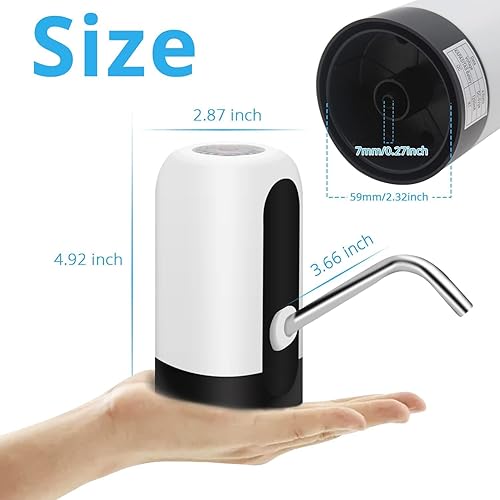 Miniatura 3 de Dispensador de agua de 3 a 5 galones, bomba de botella de agua universal recargable, dispensador automático de jarra de agua con interruptor y USB,