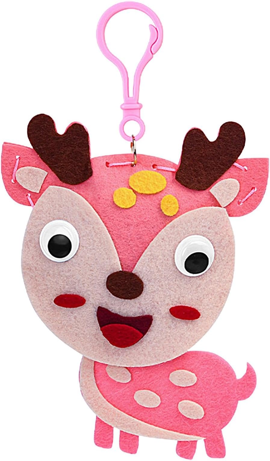 Doll Sewing Toys for Kids, Doll Sewing Kit, Kids Creative Art Sewing Kit, Easy Art Kit, Bag Pendant, Craft Animal Doll Bag Charms, Beginner Craft Kit for Girls