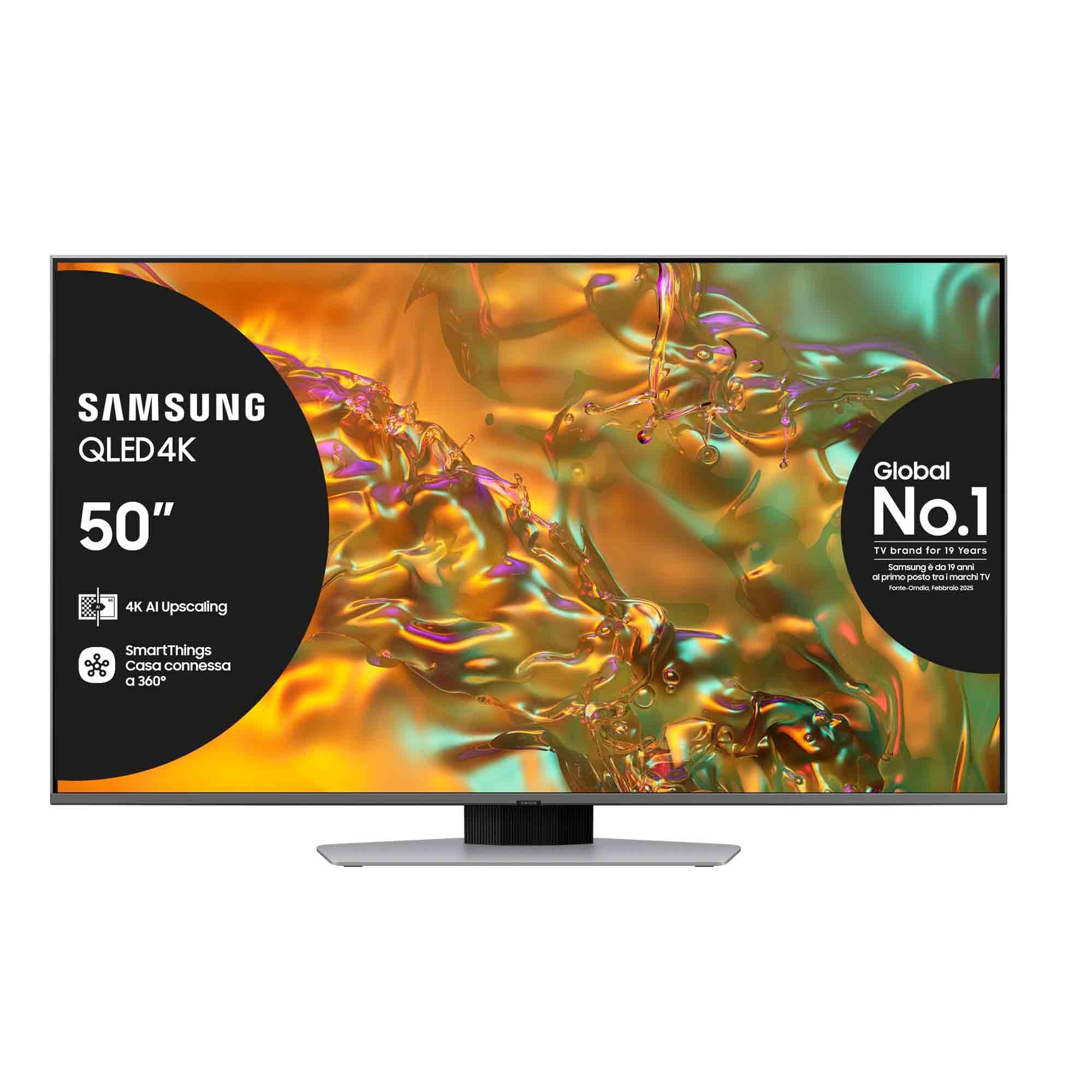 schermo televisivo qled 4k smart 50 pollici eclipse silver