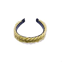 Vista 1 de RPZL (SPARKLY BLONDE 613) Diademas trenzadas de pelo sintético, ligera, antideslizante, diadema trenzada desordenada, diadema de dos hebras anchas