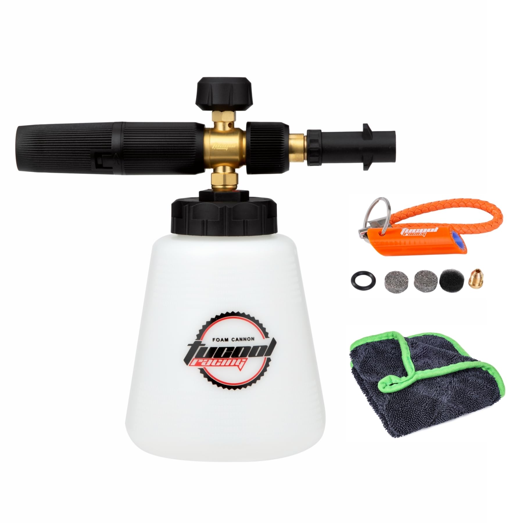Canon à mousse réglable pour Karcher K2-K7 (sauf série PS) | 1300-3600 PSI | Lance à mousse épaisse pour lavage de voiture (blanc)