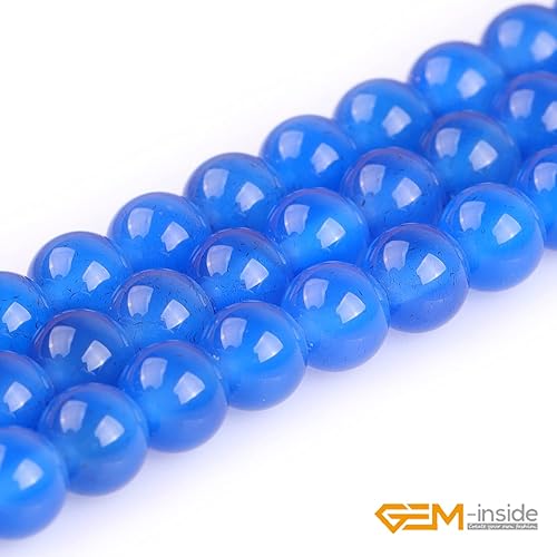 Miniatura 88 de GEM-Inside - Cuentas sueltas de piedra de lava negra natural de 0.315 in para hacer joyas, 15 pulgadas Cordierita de grado A