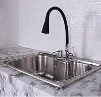 Kit Cuba Gourmet Cozinha Pia Aço Inox 304 60x42cm + Torneira + Acessórios