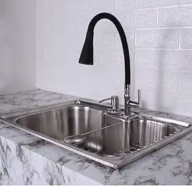 Kit Cuba Gourmet Cozinha Pia Aço Inox 304 60x42cm + Torneira + Acessórios