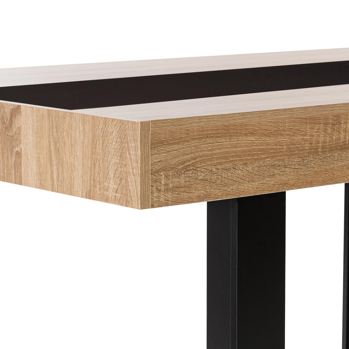 Table à Manger Rectangle Phoenix 6 Personnes Bois Noir 160 cm