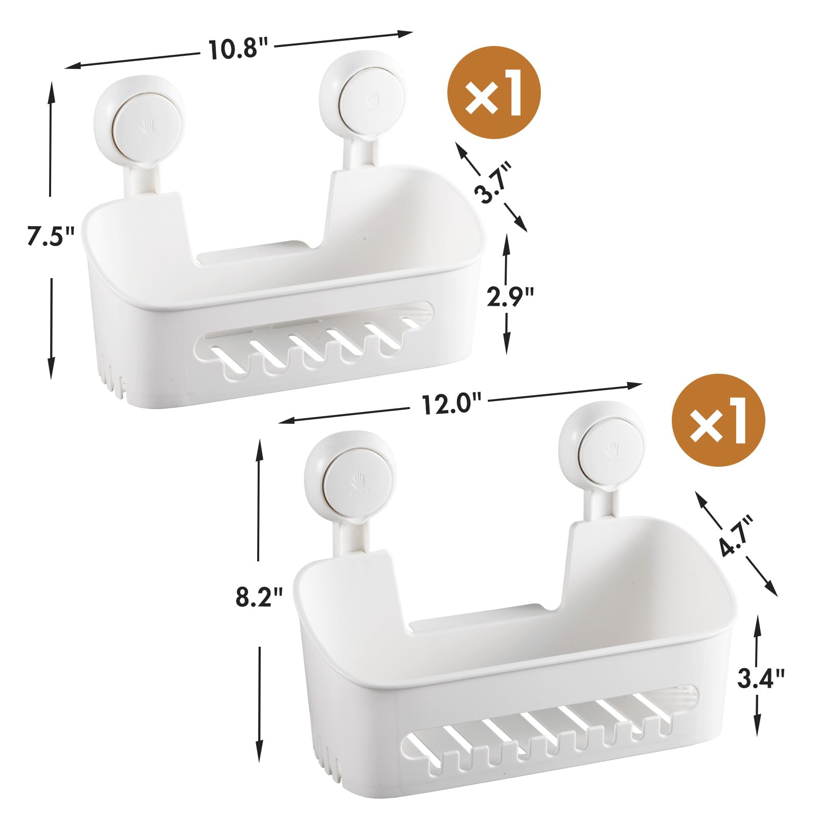 Snapklik.com : Shower Caddy Suction Cup Shower Shelf Shower Basket ...