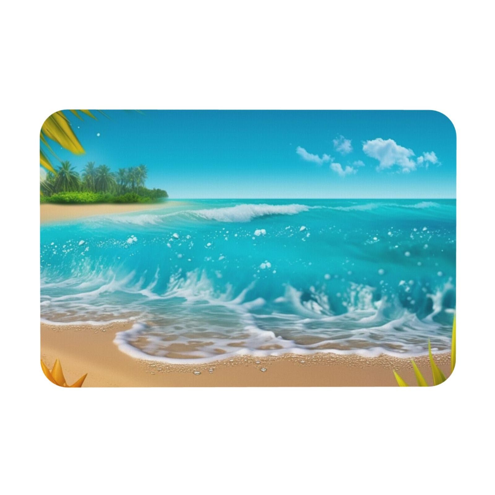 Tapis de bain en pierre pour sol sec et sécurisé bleu tropical