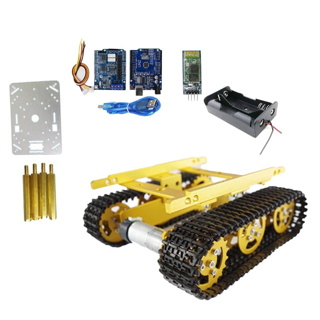 Trendy Retail Tracked Tank Chassis 2 Motor Smart Car Bluetooth Driver