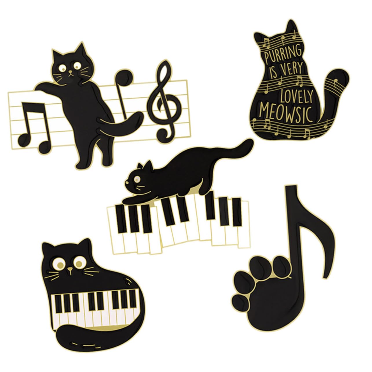 SHERCHPRY 25 Pz Spilla con nota musicale di gatto borsa posteriore per donna arredamento musicale spille da donna zaino perno zaini spilla animale lega decorare distintivo spillo bambino
