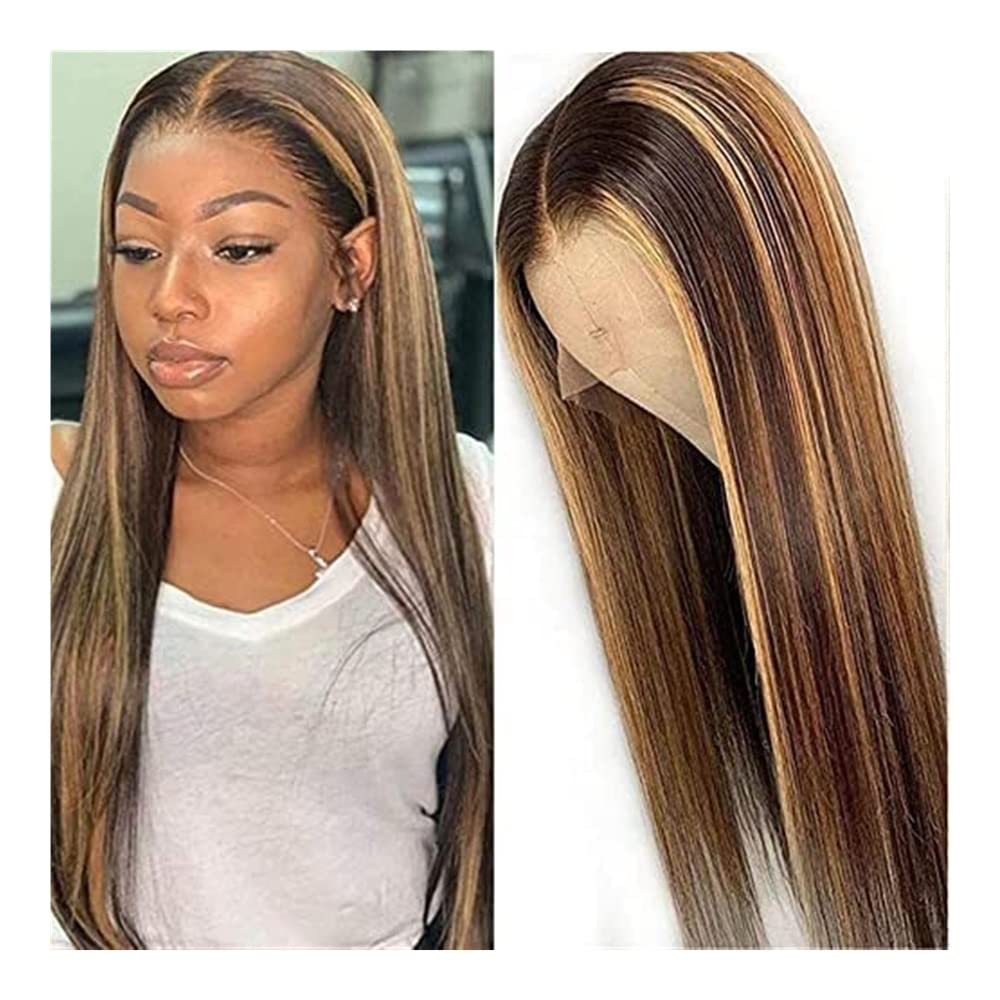 Perruque Longue Pour Femme - Style Décontracté Brun Blond Mélangé - Synthétique Naturelle (35 Cm)