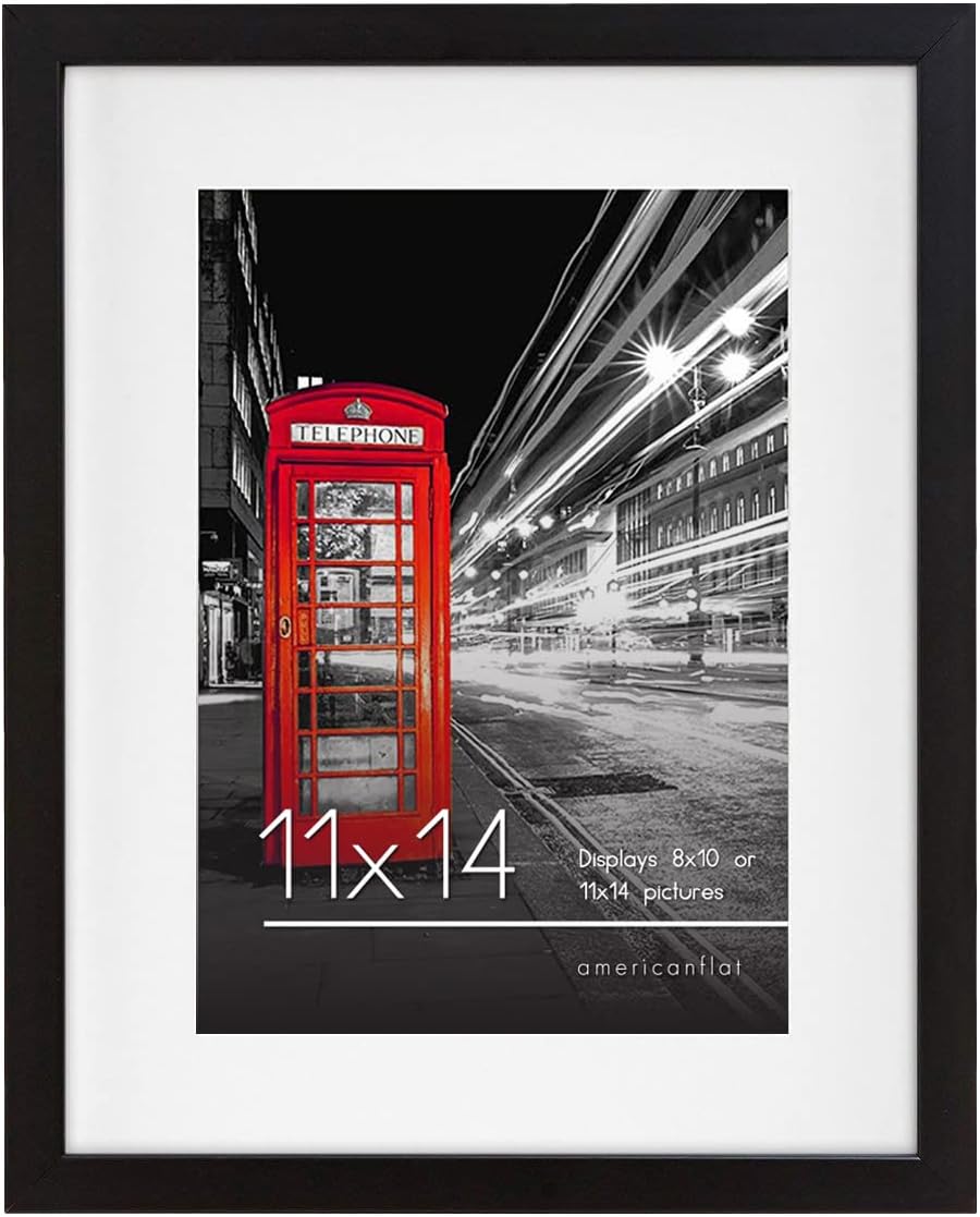Black 11x14 Picture Frame with Shatter-Resistant Glass