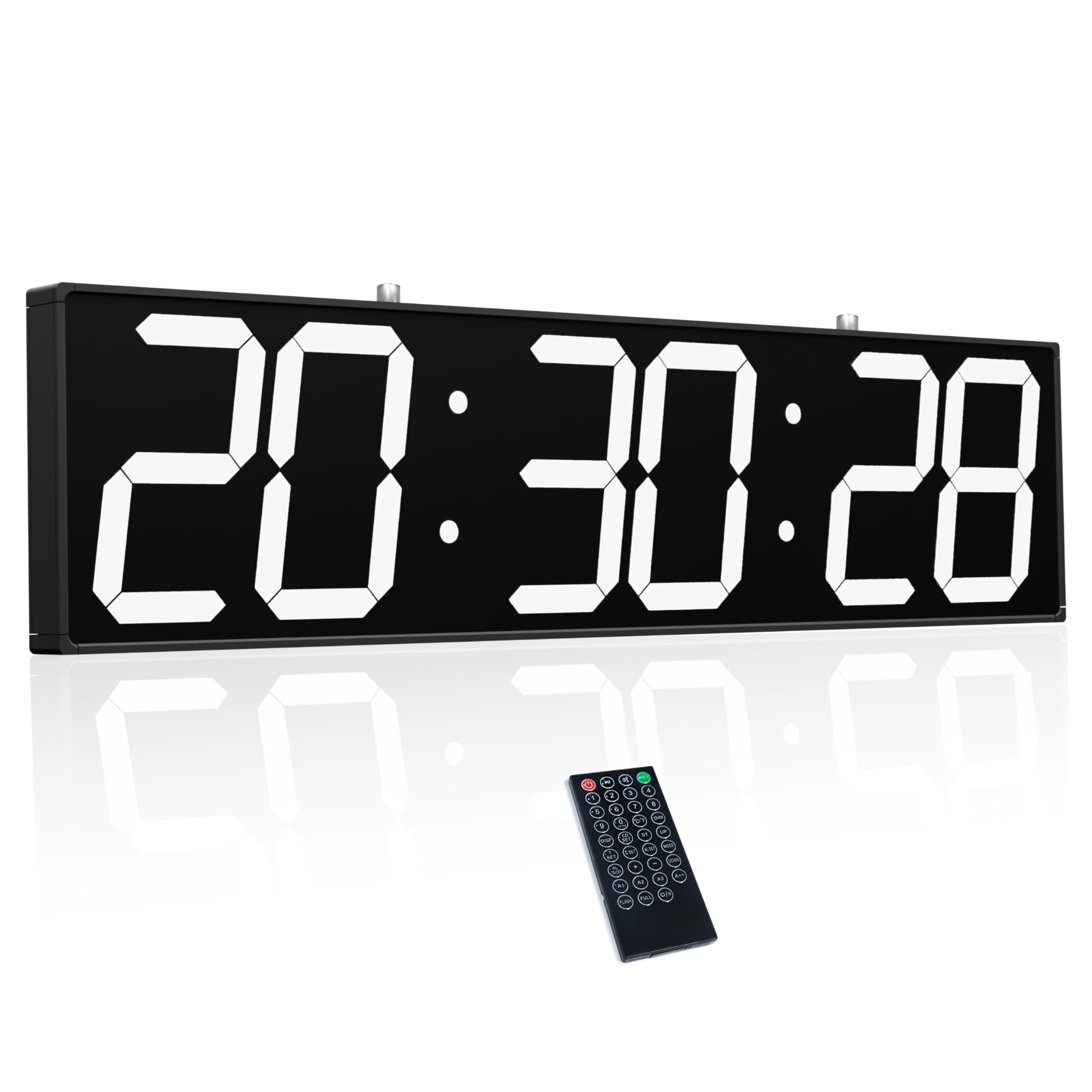 FJJRTWDG Double-Sided Digital Wall Clock, Multi-Functional Hanging Large Clock for Corridors, Hospitals, 29 Inches(White)