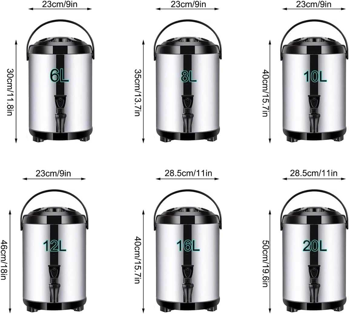 Presentazione del nostro versatile distributore di acqua calda, progettato per gli appassionati di caffè e tè che apprezzano la qualità e la convenienza. Con opzioni di capacità che vanno da 6L a 20L