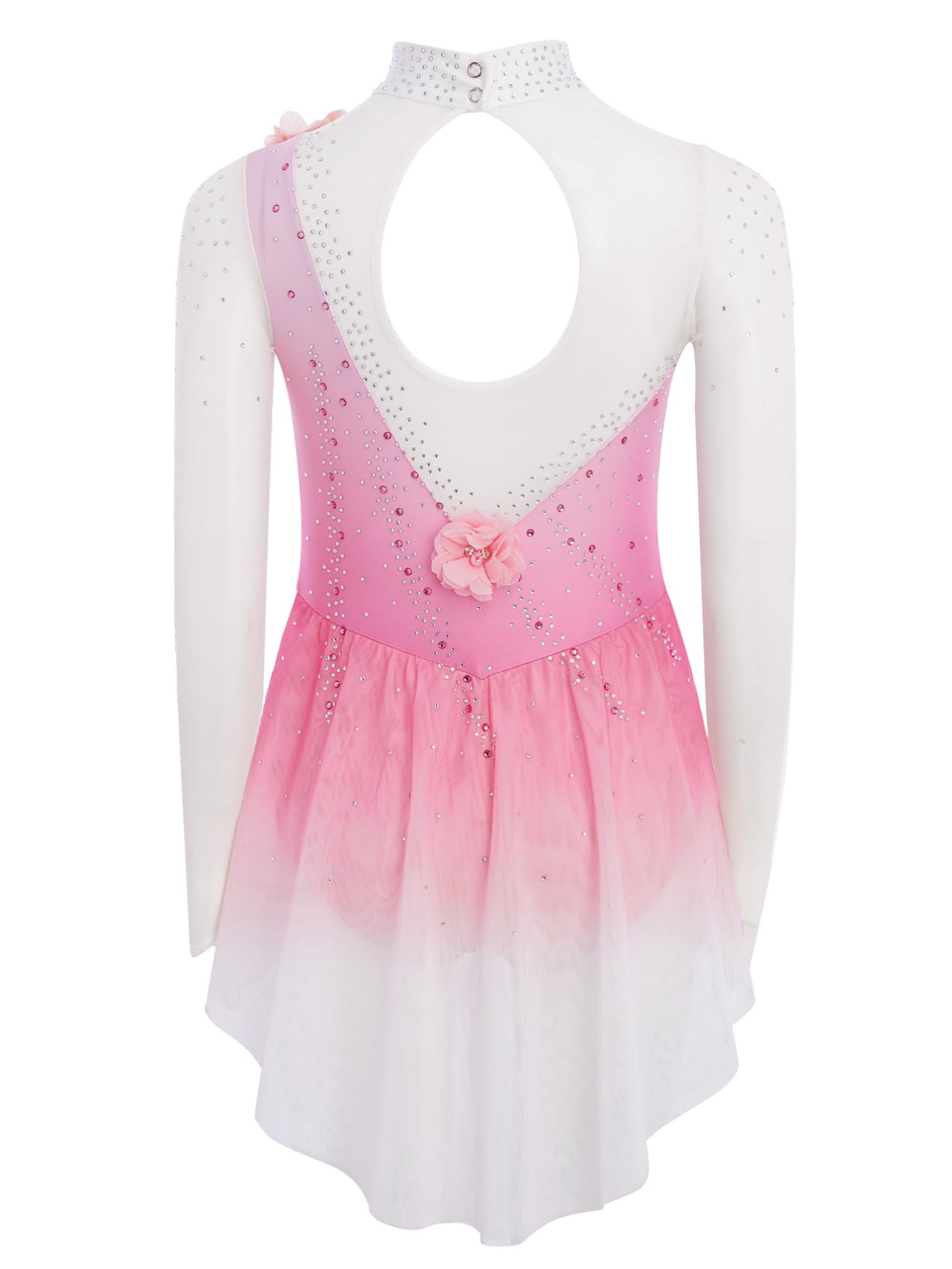 iiniim Abito da Pattinaggio Artistico per Bambina Body con Gonna da Balletto in Tulle Abito da Ginnastica Ritmica Costume da Gara di Danza