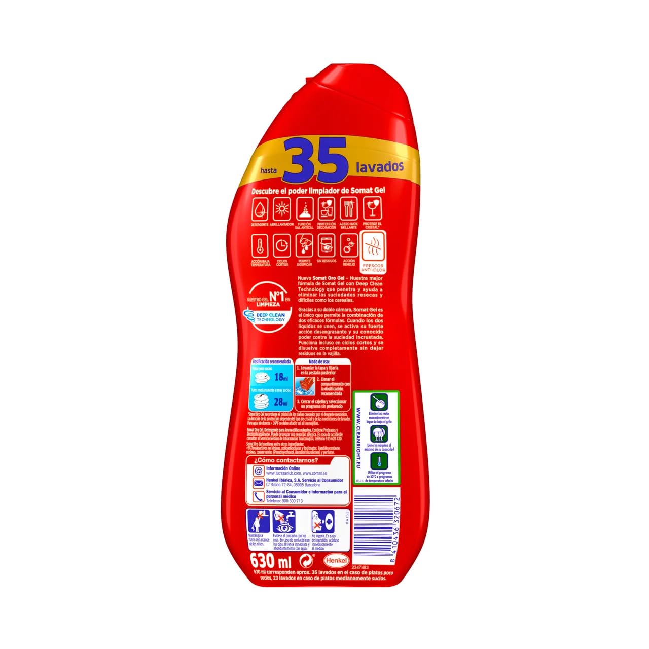 Detersivo per lavastoviglie per macchina fresca anti odore 35 applicazioni 630 ml. Confezione da 4