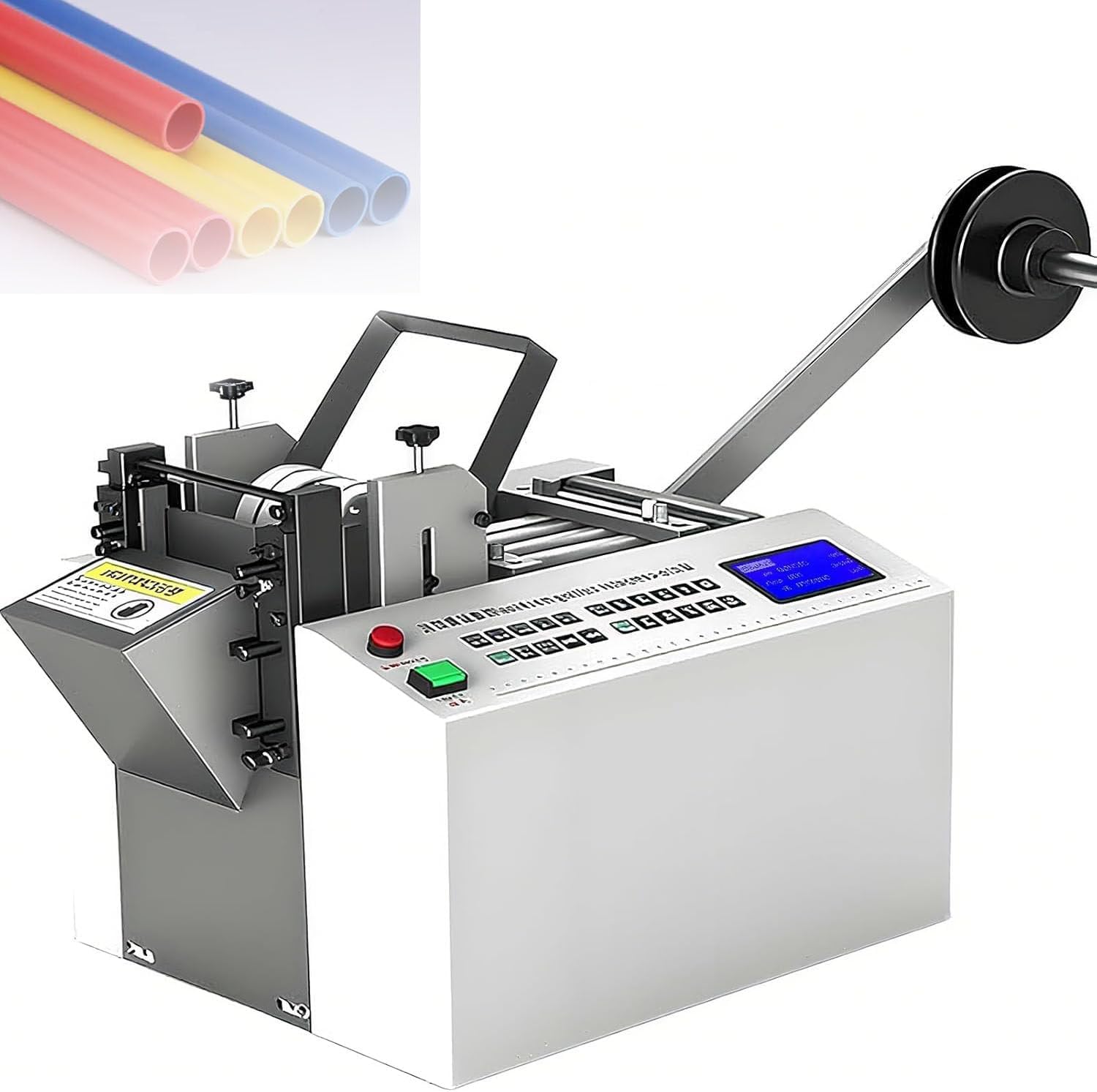 Automatic Electric Tube & Cable Cutter with Micro Computer Control,High Precision Cutting Machine for Heat Shrink Tubing,Fiberglass Sleeving,PVC,Hose and Various Plastic Sleeves