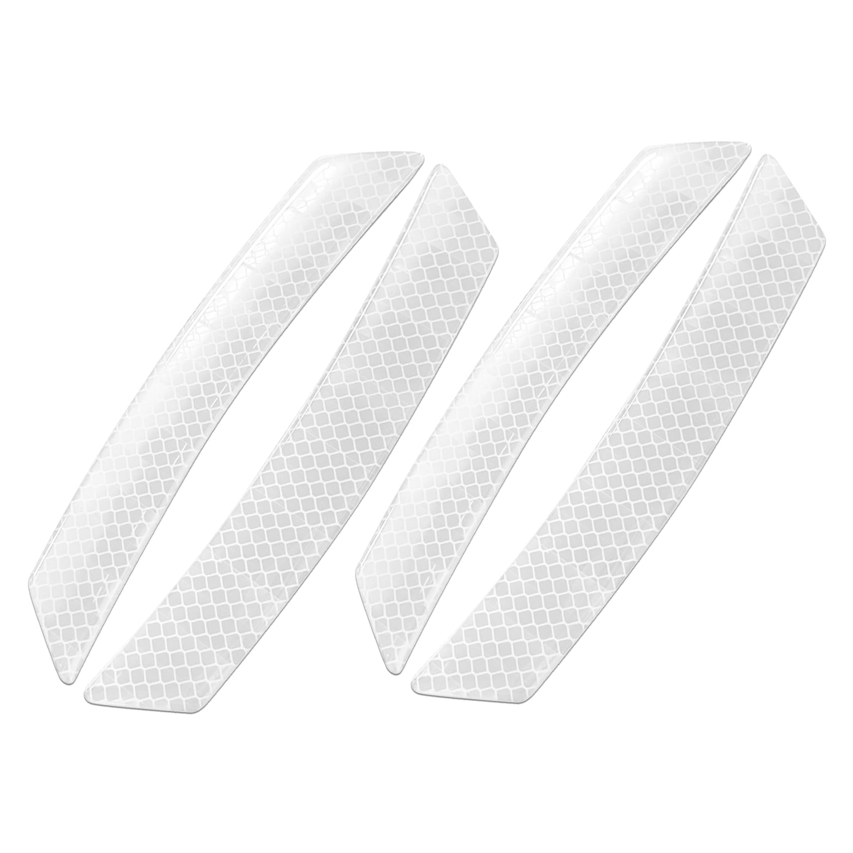 2PCS Car Reflective Trim Side Marker Stickers, Side Reflectors for Car, Anti-Collision Automatic Bumper Fender Stickers, Auto Exterior Accessories Reflector Guard Fit Cars (White, 4PCS)