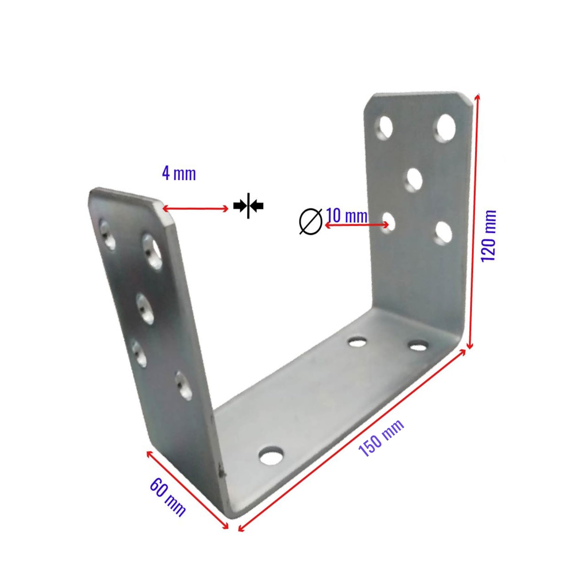 Chle-Mar – Pfostenträger mit U-Bügel 150 mm | Fester Balkenschuh aus verzinktem Stahl | Pfostenanker für Zaun- & Holzbau