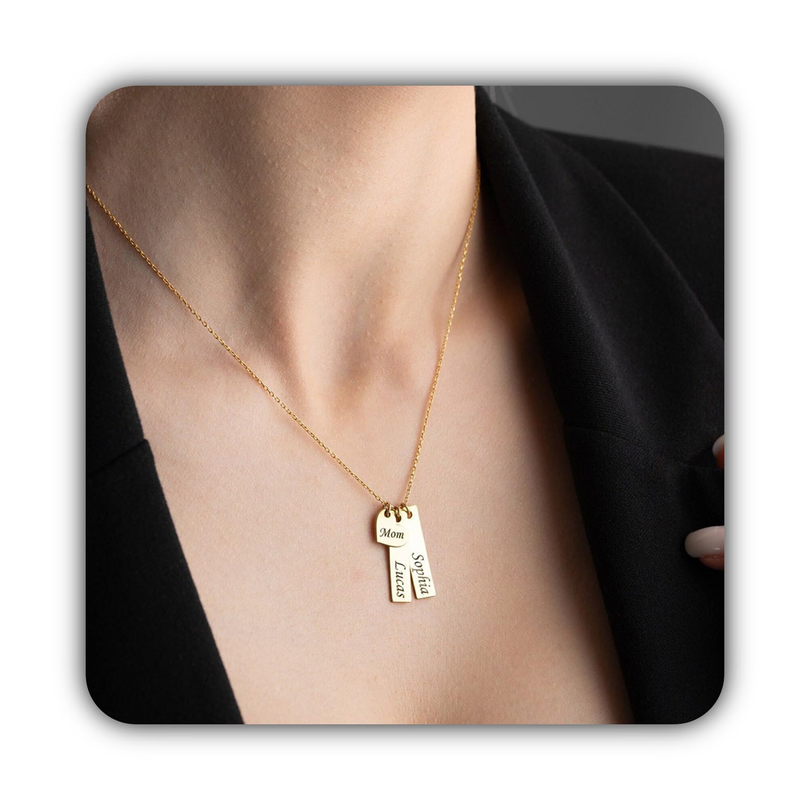 Personalizado barra corazón collar delicado personalizado con nombre para mujeres para mamá Día de la Madre Navidad aniversario cumpleaños