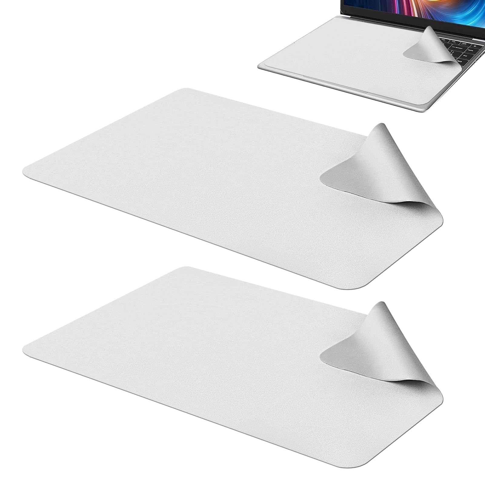 2 Piezas Protector de Teclado, Protector de Pantalla para Teclado, Película de Microfibra de 0,4 mm, Antihuellas, Impermeable, Lavable, Compatible con MacBook Pro de 13"/14"
