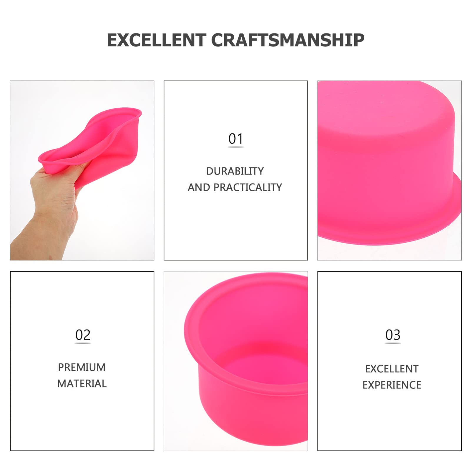 STOBOK 5pezzi Pot Silicone Per Cera Da Depilazione Contenitore Antiaderente e Con Design Sicuro e Pratico Per Cera Fai Da Te Colore Rosa