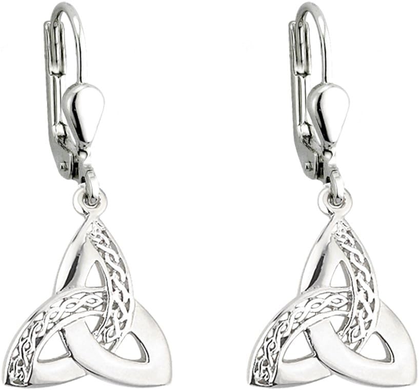 Solvar Celtic Trinity Knot Earrings Silver Drops Irish Made