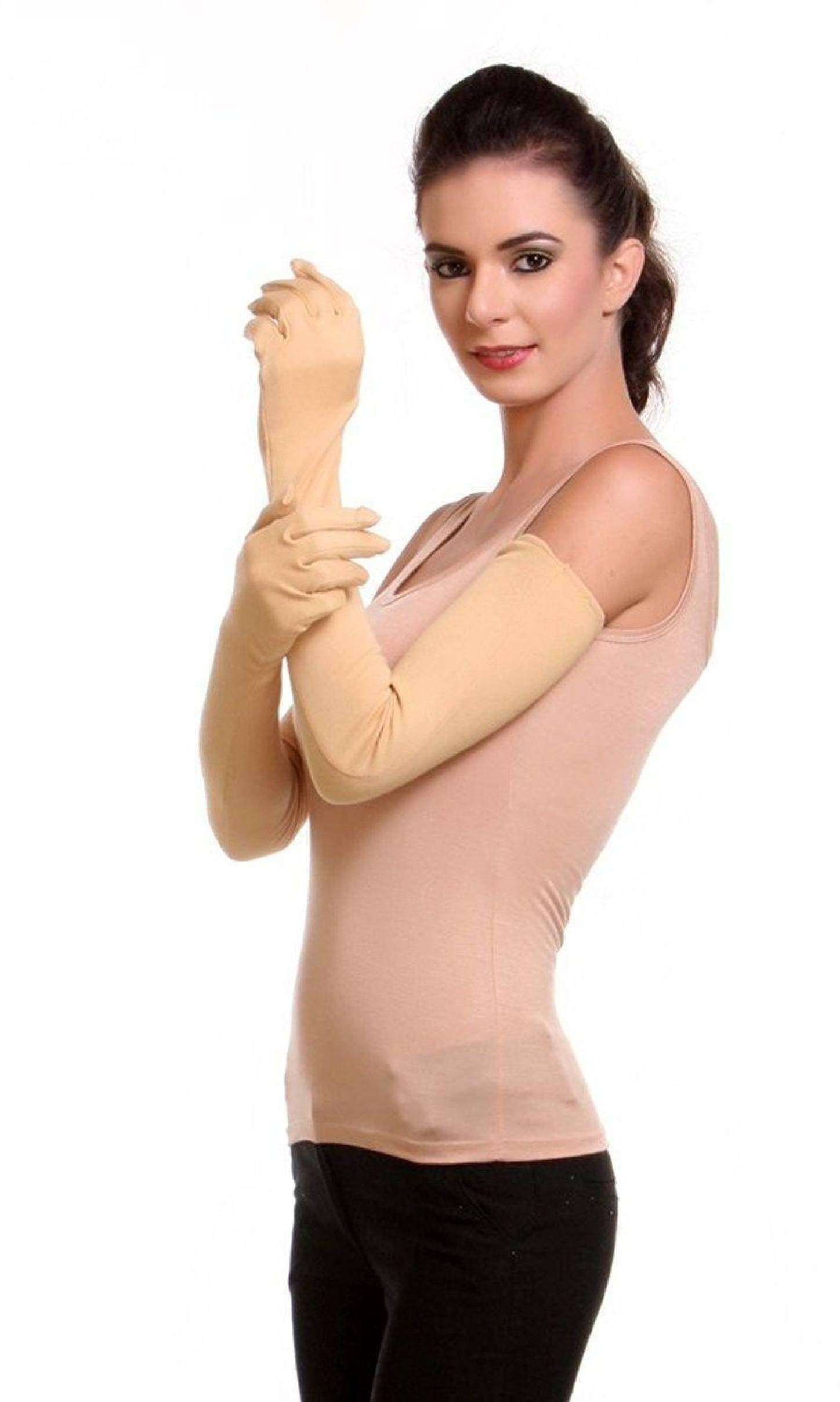 JusAwesm Vi Driving Sun Uv Protection Riding Multipurpose Beige Color Gloves Riding Gloves (Beige)-image-16