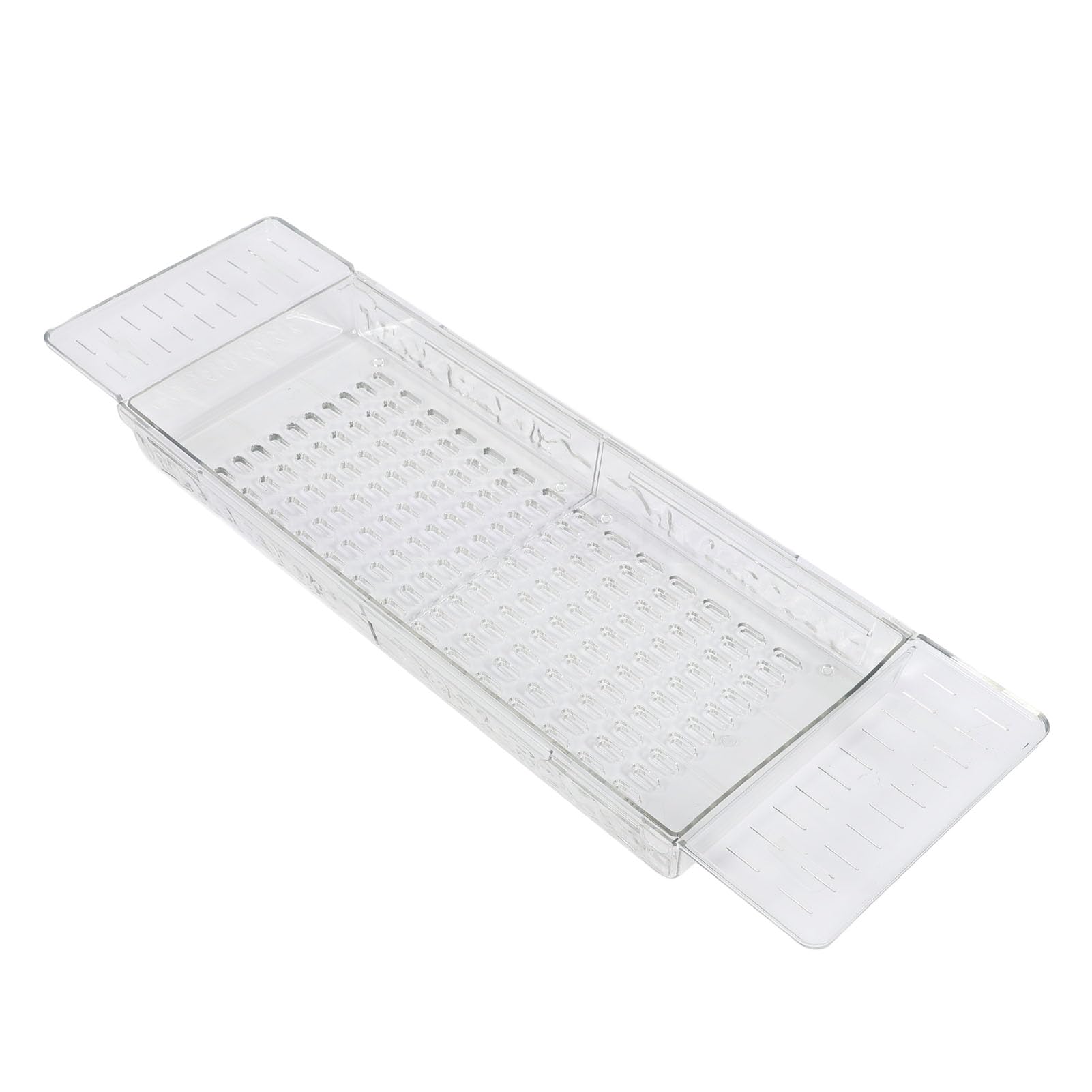 Bandeja de Bañera Retráctil Multifuncional con Diseño Elegante para Almacenamiento Organizado en el Baño, PET de Alta Transparencia, 1 Unidad (Transparente)