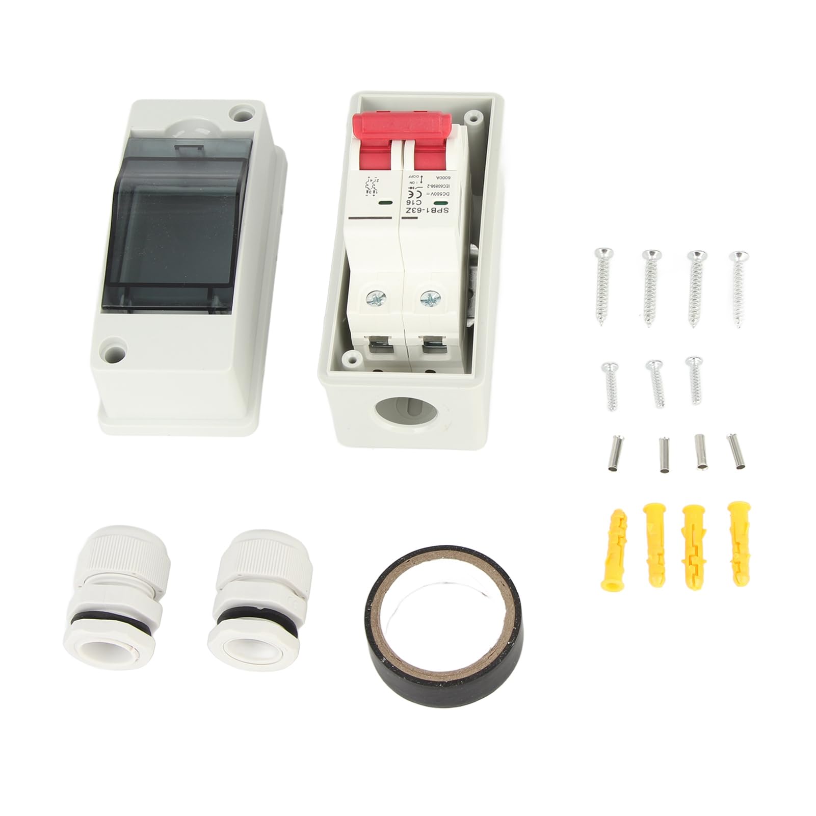 Disjoncteur DC Solaire 500V 15A IP65 - Protection Circuit Photovoltaïque - Étude UV Et Ignifuge - 2 Pôles