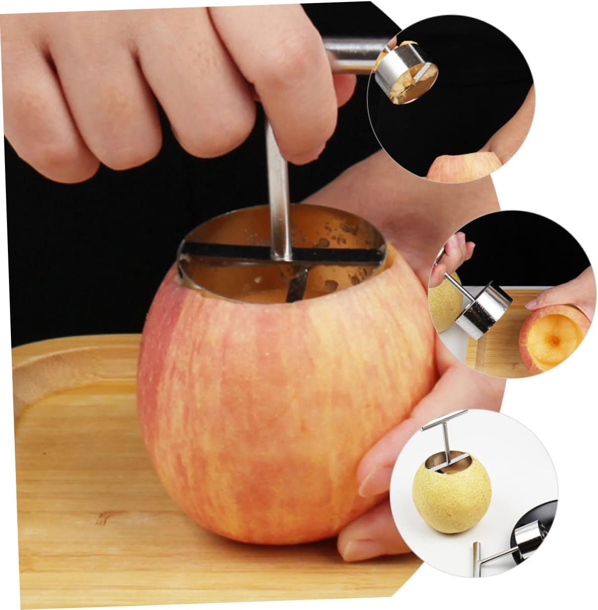 COLLBATH 6pcs Ergonomic Metal Fruit Corer Tool Pear Core Remover for Digging Kitchen Essential for and Pears and Comfortable Design