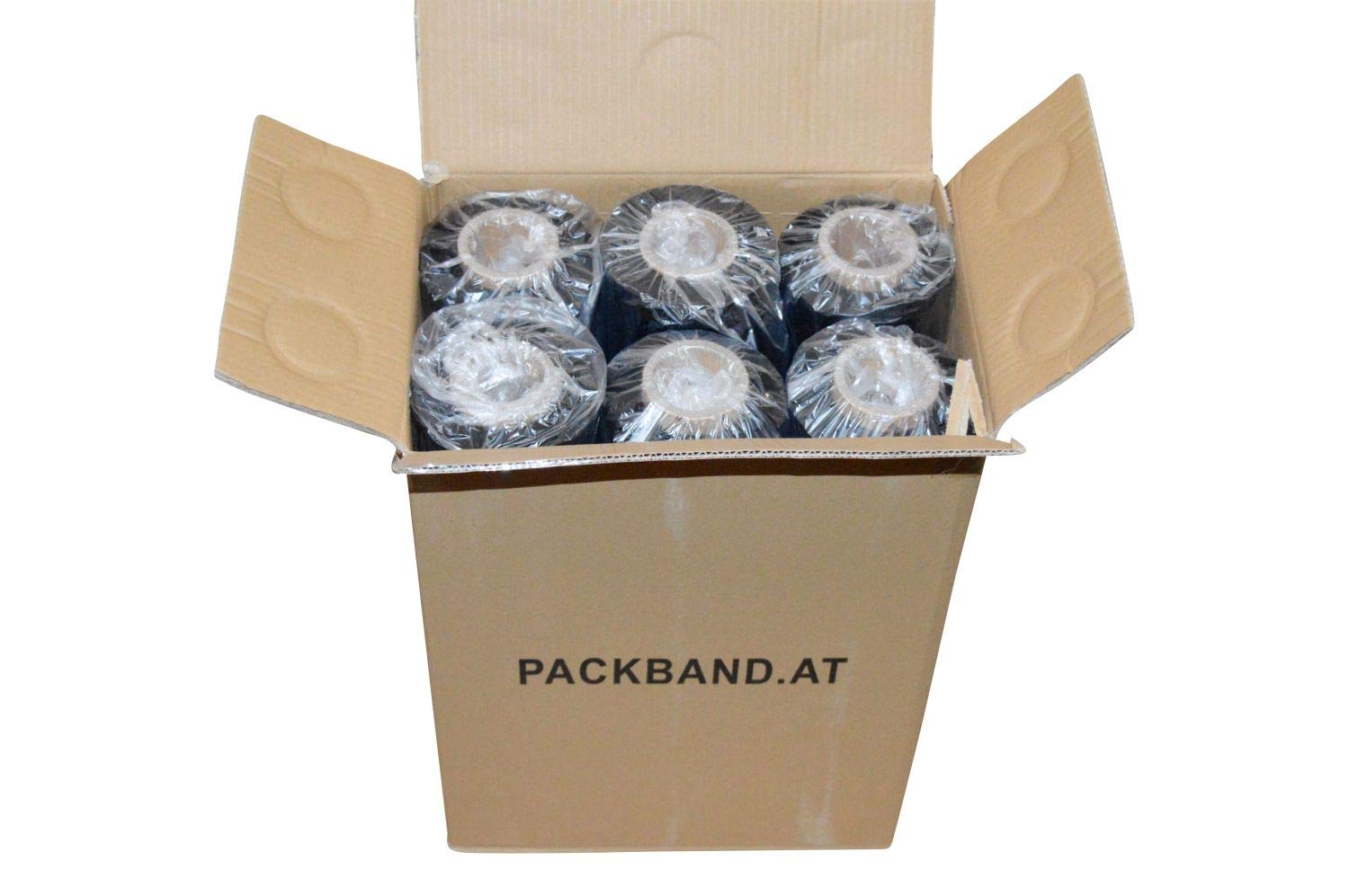 Verpackungsfolie - 6 Rollen Stretchfolie 23my - je 300 Meter Schwarz