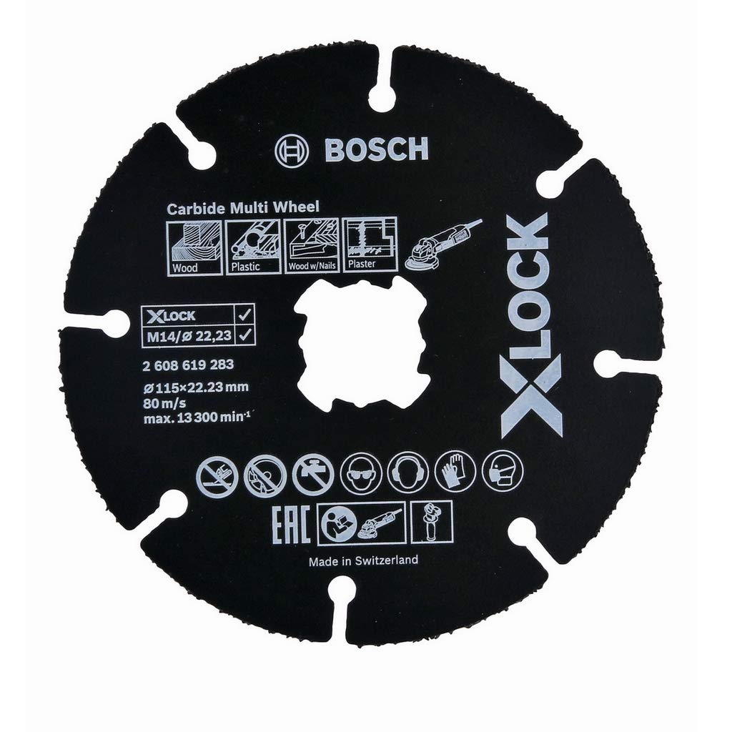 Bosch Professional 2608619283 Mola Da Taglio, Per Legno E Plastica, X-Lock, Ø115 Mm, Diametro Ø: 22.23 Mm, Spessore: 1 Mm-image