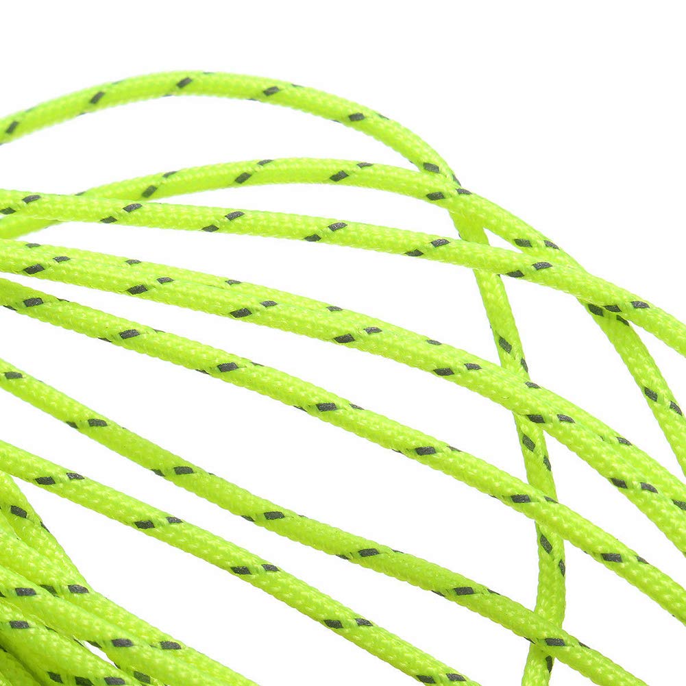 Corde Réfléchissante Nylon 50m X 4mm - Camping Tente Randonnée - Vert Fluorescent