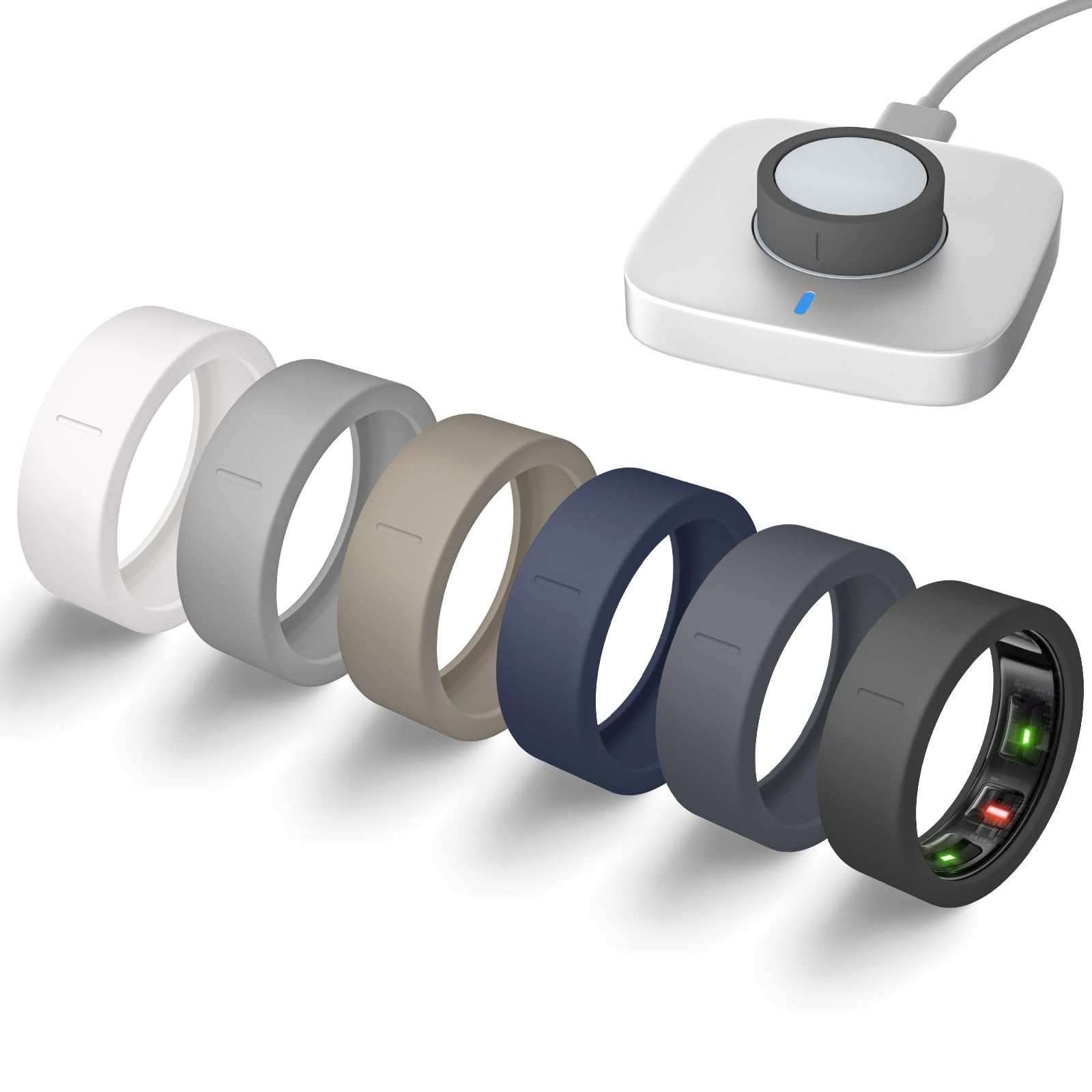 Ultra-Thin Covers for Oura Ring Gen 4/Oura Gen 3 Cover, Support Charging with Cover on, Anti-Scratch Elastic Silicone Smart Rings Protector Case Accessories for ULTRAHUMAN Ring AIR Women Men, 6 Pack