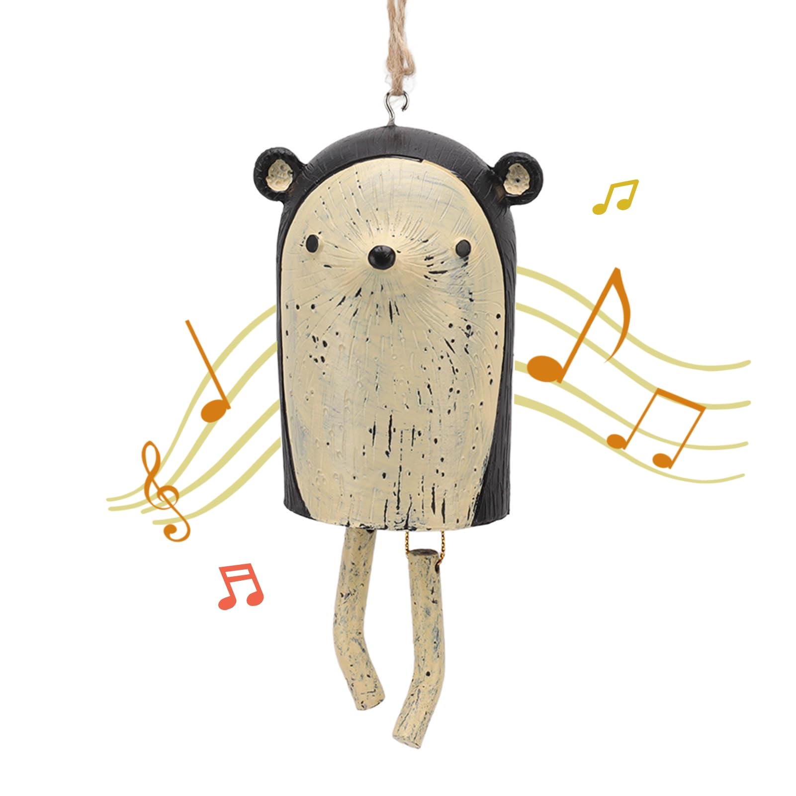 Resin Animal Wind Chimes, Rustic Anima Hanging Wind Bell Hand Made Cute Garden Decoration Windbell for Gardens Backyards Trees Yards Indoor Outdoor