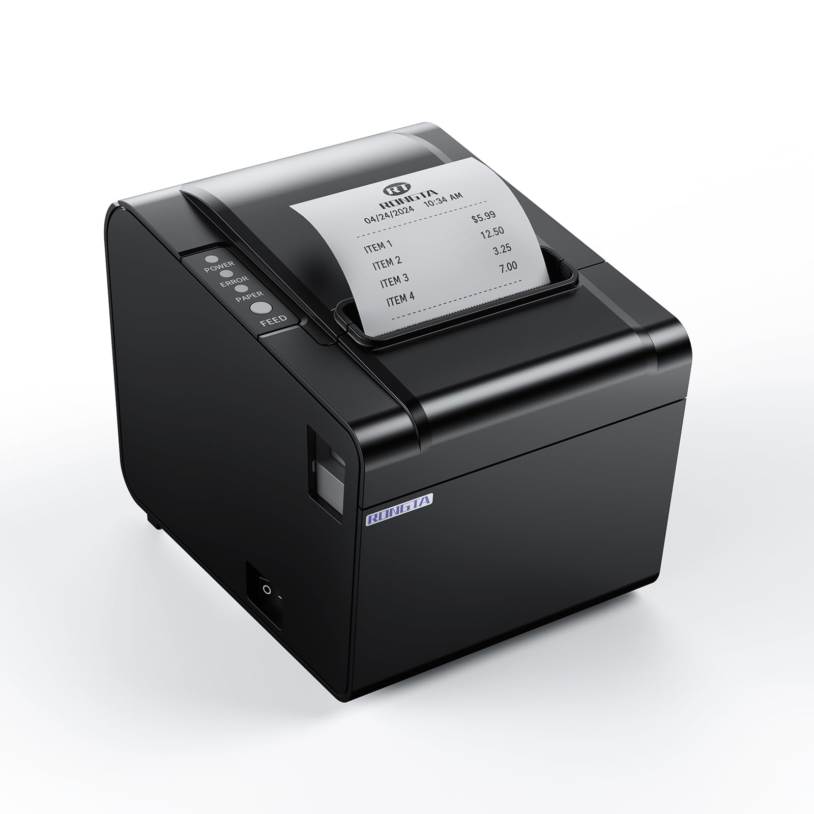 Rongta POS Receipt Printer, 80mm Thermal Printer, ESC/POS, Restaurant Kitchen Printer with Auto Cutter Support Cash Drawer,USB Serial Ethernet Receipts Printer for Small Business,Not for Square