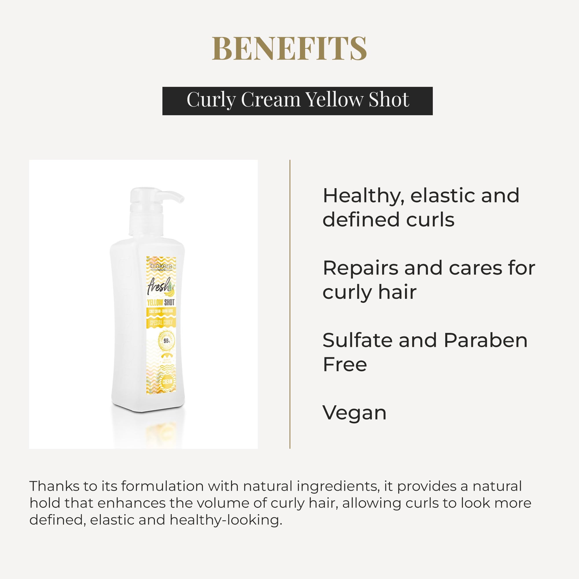 SALERM - Activador de Rizos en Crema - Curly Cream Yellow Shot - 300 ml - Biokera Fresh - Rizos Definidos - Hidratación Profunda del Cabello - Elimina el Encrespamiento - Sin Sulfatos ni Parabenos
