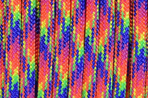 Bored Paracord Brand Paracord/Parachute Cord 7-Strand, 550 Lb. Break Strength Guaranteed U.S. Made, Type III - Rock Star Paracord (100 feet)
