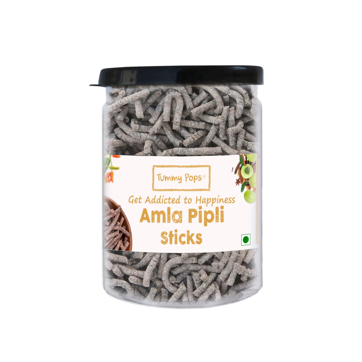 Tummy Pops Pipli Long Pepper Churan Sticks - 90gm Jar Handmade & Sun-Dried Chatpata Churan for Digestion Mouth Fresheners [Hygienically Prepared & Packed]