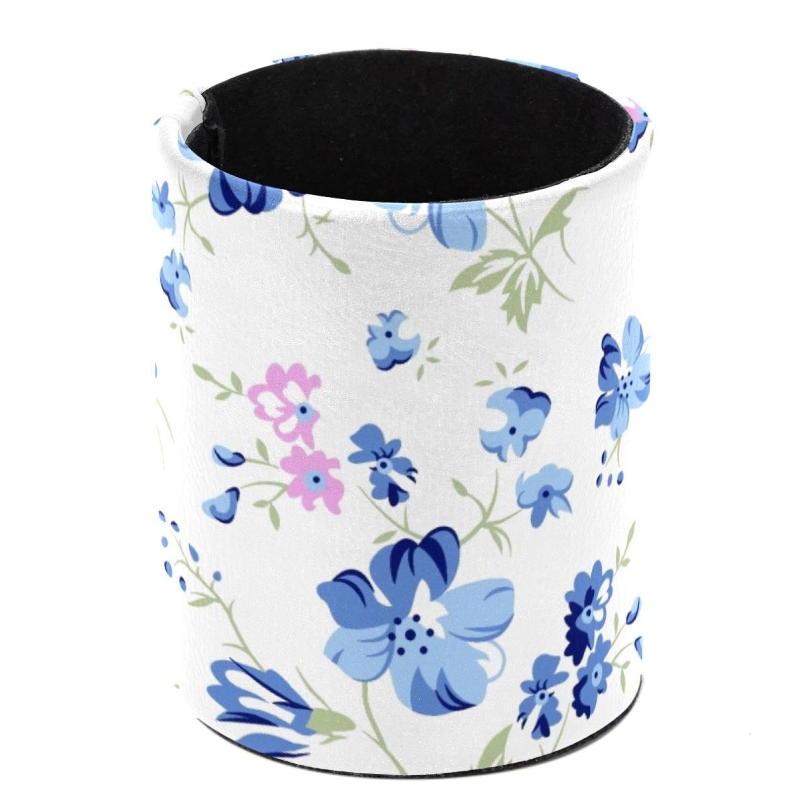 Pot à crayons fleurs bleues pour harmoniser votre coin télétravail
